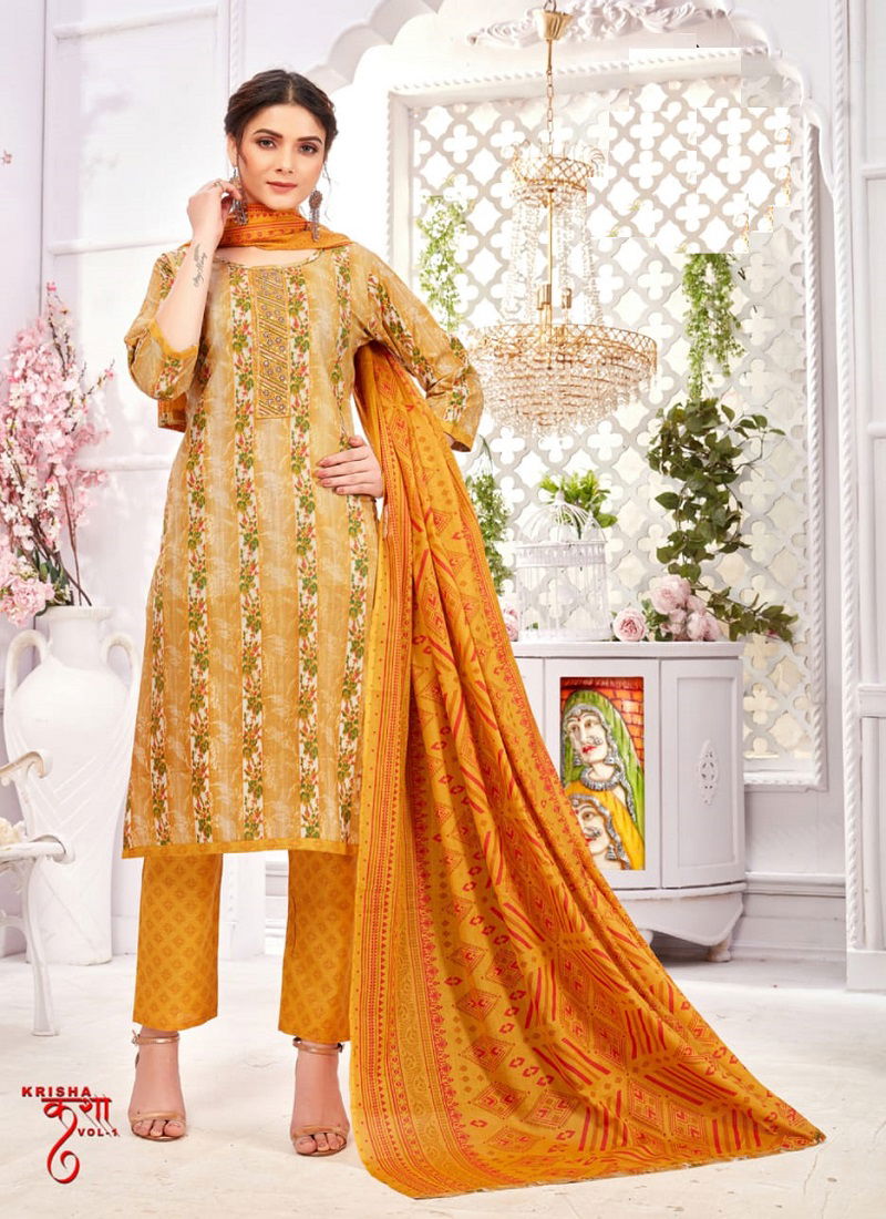 Krisha By Kuku 24001-24008 Readymade Cotton Salwar Suits Catalog